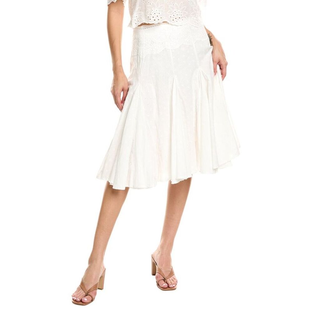 70/21 Womens  Midi Skirt, White